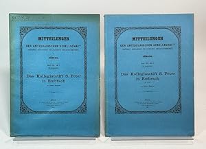 Seller image for Das Kollegiatstift S. Peter in Embrach. I. und II. Teil in zwei B�nden. (= Mitteilungen der Antiquarischen Gesellschaft in Z�rich, Band XXIX/Heft 1 u. 2). for sale by Antiquariat Bookfarm