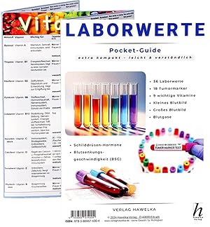 Imagen del vendedor de Laborwerte - extra kompakt & leicht verst�ndlich - Pocket-Guide - Faltkarte A5 - Patienten-Ratgeber & Fachliteratur | 56 Blut-Normalwerte, Blutbild, 18 Tumormarker, Blutgase, Blutsenkungs-Geschwindigkeit, Schilddr�senhormone & Vitamine a la venta por preigu