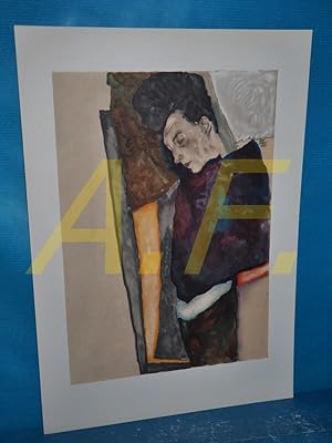 Die Mutter des Künstlers, schlafend. 1911. Bleistift und Aquarell. // Druck aus: Otto Benesch, Eg...