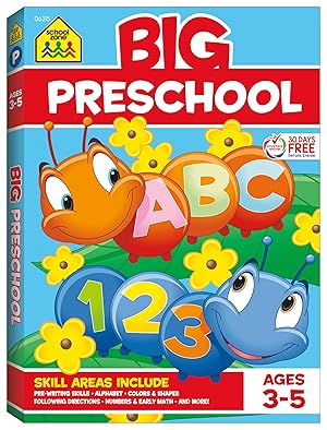Image du vendeur pour School Zone Big Preschool Workbook: 320 Pages, Toddler, Pre-K, ABCs, Alphabet, Basic Phonics, Writing Skills, Early Math & Numbers, Colors & Shapes, Matching, Follow Directions, Ages 3-5 mis en vente par Zoom Books Company