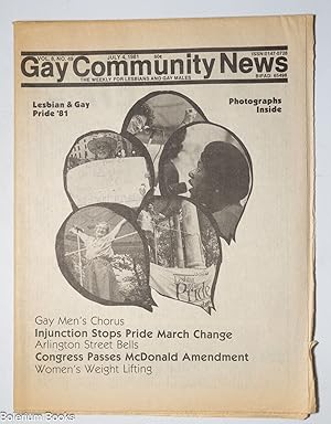 Imagen del vendedor de GCN: Gay Community News; the weekly for lesbians and gay males; vol. 8, #49, July 4, 1981; Lesbian & Gay Pride '81 a la venta por Bolerium Books Inc.