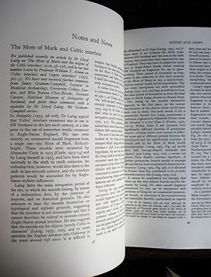 Seller image for The Mote of Mark [Kirkcudbright] and the Origins of Celtic Interlace: [comments by James Graham-Campbell and Joanna Close-Brooks further to an article by Lloyd Laing in Antiquity, 1975; with Laing's rejoinder]. [Offprint from Antiquity, 1976] for sale by James Fergusson Books & Manuscripts