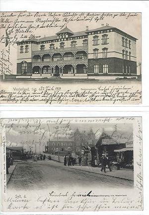 2 AK: Strandübergang von Westerland / Genesungsheim.