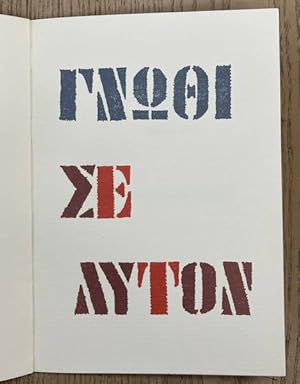 Bild des Verk�ufers f�r Experimenta Typografica 3. Gnothi se auton/ken u zelf. 1945. zum Verkauf von Frans Melk Antiquariaat