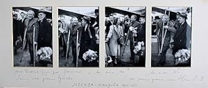 Deutscher Dirigent und Musiker. Vier Original-Photographien von der Ankunft auf dem Hamburger Flu...