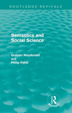 Seller image for Semantics and Social Science for sale by GreatBookPrices