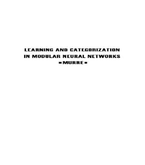 Imagen del vendedor de Learning and Categorization in Modular Neural Networks a la venta por GreatBookPricesUK