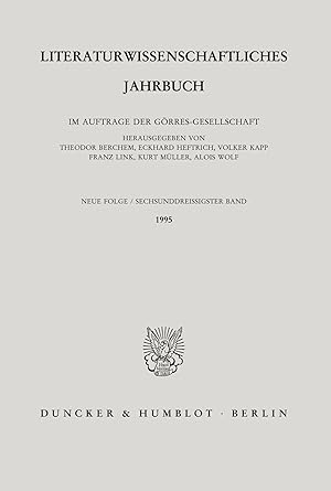 Seller image for Literaturwissenschaftliches Jahrbuch. | 36. Band (1995). for sale by preigu