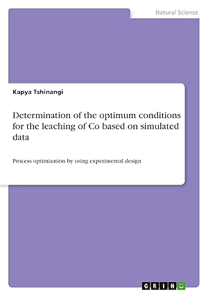 Bild des Verkufers fr Determination of the optimum conditions for the leaching of Co based on simulated data | Process optimization by using experimental design zum Verkauf von preigu