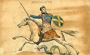 Bild des Verk�ufers f�r [Bernadotte] Allegorical coloured engraved portrait of 'Bernadotte', with explanation, 'Drawn & Etchd by W Heath'. zum Verkauf von Richard M. Ford Ltd