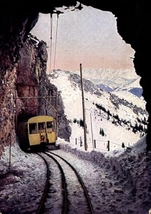 Ansichtskarte / Postkarte Wendelsteinbahn, Zahnradbahn, Blick vom V. Tunnel zum Kaisergebirge, Wi...