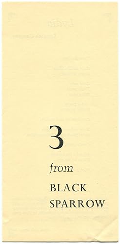 Seller image for [Prospectus] 3 from Black Sparrow for sale by Between the Covers-Rare Books, Inc. ABAA