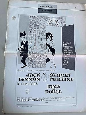 Immagine del venditore per Irma La Douce Pressbook 1963 Jack Lemmon, Shirley MacLaine venduto da AcornBooksNH