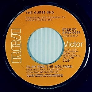 Imagen del vendedor de Clap For The Wolfman / Road Food [7" 45 rpm Single] a la venta por Kayleighbug Books, IOBA