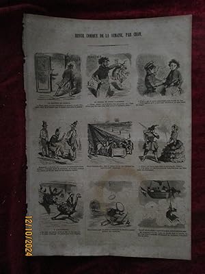 Seller image for BALLONS de M. POITEVIN - L'AUTRUCHE , BANQUET OFFERT AUX CHEVAUX - REVUE COMIQUE DE LA SEMAINE par CHAM - LITHOGRAPHIE de CHAM , parue dans la revue humoristique " LE CHARIVARI " 1849 for sale by LA FRANCE GALANTE