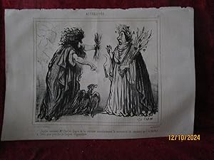 Seller image for JUPITER SOMMANT Mr. Charles DUPIN , - ACTUALIT�S N� 123 - LITHOGRAPHIE de CHAM , parue dans la revue humoristique " LE CHARIVARI " Vers 1850 for sale by LA FRANCE GALANTE