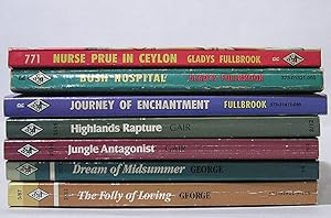 Lot of 7 Harlequin Romance novels: 3 by Gladys Fullbrook; 2 by Diana Gair; 2 by Catherine George
