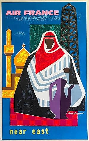 Seller image for AFFICHE : AIR FRANCE NEAR EAST for sale by Philippe Beguin Affiches et livres ancie