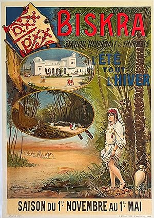 Seller image for AFFICHE : BISKRA L'ETE TOUT L'HIVER for sale by Philippe Beguin Affiches et livres ancie