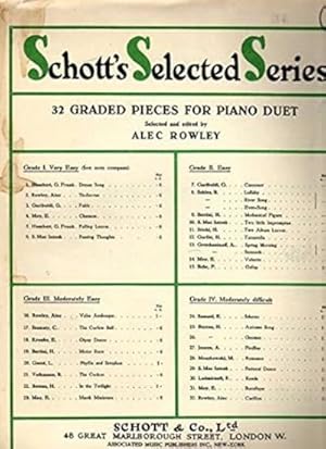 Imagen del vendedor de Spring Morning . Serenade . Schott's Selected Series . 32 Graded Pieces for Piano Duet Selected and Edited by Alec Rowley a la venta por Elena