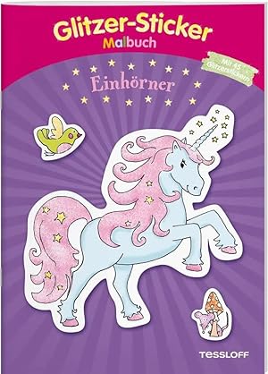 Bild des Verk�ufers f�r Glitzer-Sticker-Malbuch. Einh�rner | Mit 45 glitzernden Stickern! zum Verkauf von preigu