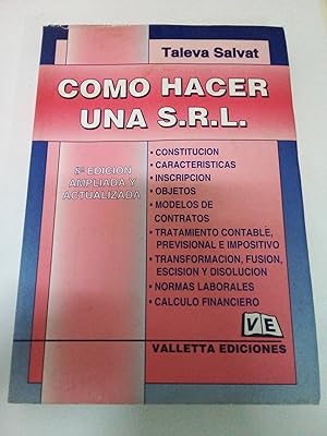 Immagine del venditore per Como Hacer Una S.R.L - 8b: Edicion venduto da SoferBooks