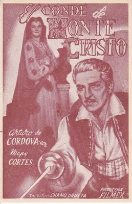 Seller image for EL CONDE DE MONTE CRISTO - Director: Chano Urueta - Actores: Arturo de Crdova y Mapy Corts entre otros/ Cine Mexicano for sale by Librera Races