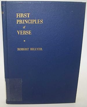 Imagen del vendedor de First Principles of Verse a la venta por Easy Chair Books
