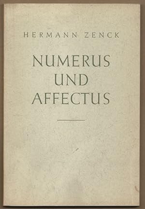 Bild des Verk�ufers f�r Numerus und Affectus. Studien zur Musikgeschichte (= Musikwissenschaftliche Arbeiten, Nr. 16). zum Verkauf von Musikantiquariat Staub