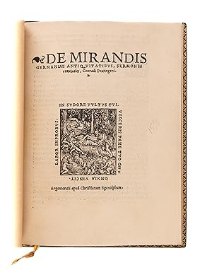 Bild des Verk�ufers f�r De mirandis Germaniae antiquitatibus, sermones convivales. Strassburg, apud Christianum Egenolphum, zum Verkauf von Maggs Bros. Ltd ABA, ILAB, PBFA