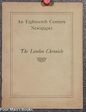 Bild des Verk�ufers f�r AN EIGHTEENTH CENTURY NEWSPAPER - THE LONDON CHRONICLE [1758] zum Verkauf von poor man's rare books (mrbooks) IOBA NJB
