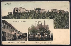 Carte postale Lützelstein, Gasthof von Ludw. Mugler, Villa Gruber, Festung