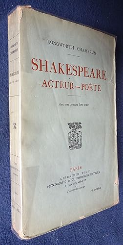 Imagen del vendedor de Shakespeare Acteur-Pote a la venta por ferdinand bouquiniste des quais de Paris