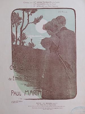 Immagine del venditore per MARINIER Paul Au Clair de Lune Chant Piano ca1910 venduto da partitions-anciennes