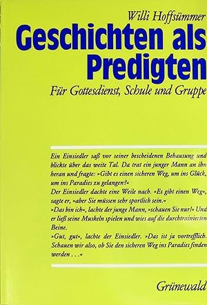 Seller image for Geschichten als Predigten : f�r Gottesdienst, Schule und Gruppe. for sale by books4less (Versandantiquariat Petra Gros GmbH & Co. KG)