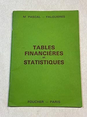 Bild des Verkufers fr Tables financires et statistiques zum Verkauf von Dmons & Merveilles