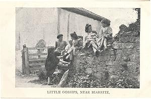 Little Gossips Near Biarritz French Old Idle Moments Rare Postcard