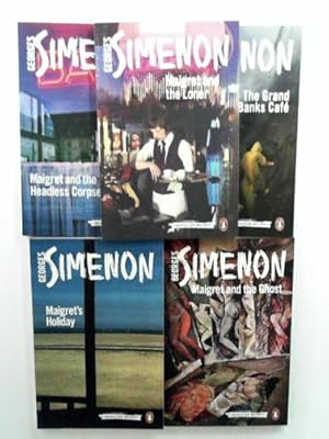 Seller image for 5 Maigret titles (The Grand Banks Cafe; Maigret and the Loner; Maigret and the Ghost; Maigret's Holiday; Maigret and the Headless Corpse) for sale by Cotswold Internet Books