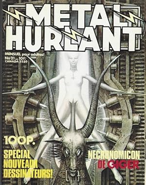 Bild des Verk�ufers f�r Revue M�tal Hurlant n� 21. Sp�cial " Le Necronomicon " de Hans Ruedi Giger d'apr�s H.P. Lovecraft - Nouveaux dessinateurs. zum Verkauf von Librairie Victor Sevilla