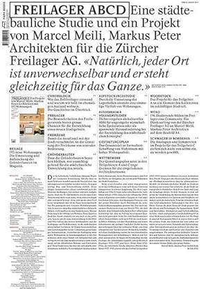 Seller image for Freilager ABCD | Eine st�dtebauliche Studie und ein Projekt von Marcel Meili, Markus Peter Architekten (.), Zeitung mit beigelegtem Magazin, August 2012 for sale by preigu