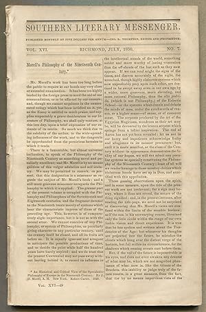Bild des Verkufers fr Southern Literary Messenger: Vol. XVI, No. 7 (July, 1850) zum Verkauf von Between the Covers-Rare Books, Inc. ABAA