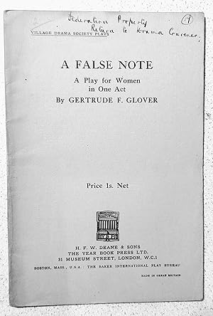 Image du vendeur pour A False Note (Village Drama Society Plays) mis en vente par Shore Books