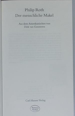 Bild des Verk�ufers f�r Der menschliche Makel. zum Verkauf von Antiquariat Bookfarm