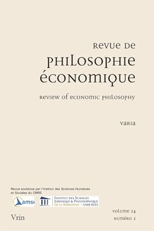 Immagine del venditore per Revue De Philosophie Economique Disponible -Language: French venduto da GreatBookPrices