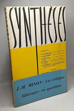 Seller image for Synth�ses - revue internationale novembre 1966 n�246 for sale by crealivres
