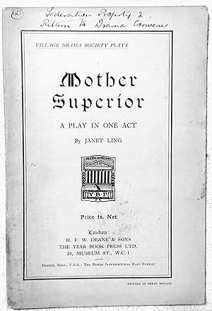 Image du vendeur pour Mother Superior : a play in one act mis en vente par Shore Books