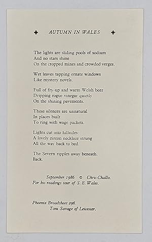 Seller image for Autumn in Wales (Phoenix Broadsheet 296) for sale by Green Ink Booksellers