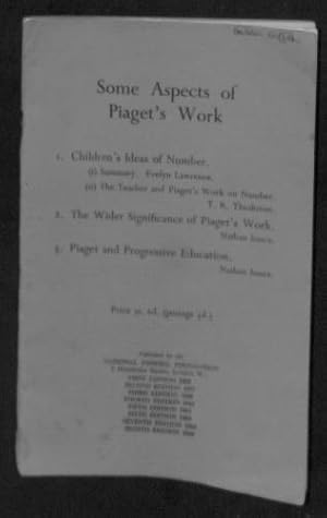 Bild des Verk�ufers f�r Some Aspects Of Piaget's Work zum Verkauf von WeBuyBooks