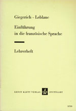 Immagine del venditore per Einf�hrung in die franz�sische Sprache. Lehrerheft venduto da Sch�ling Buchkurier