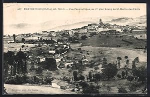 Carte postale Montrottier, Vue Panoramique au 1er plan Bourg de St-Martin des Périls